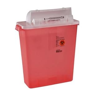 3 Gallon Transparent Red Sharps Container